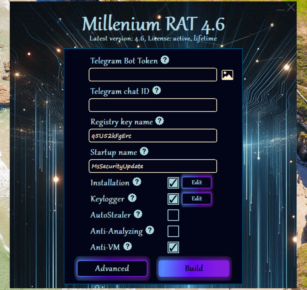 Millenium RAT builder