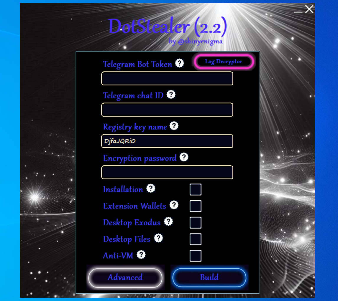 DotStealer builder