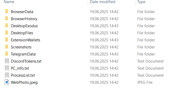 DotStealer log content